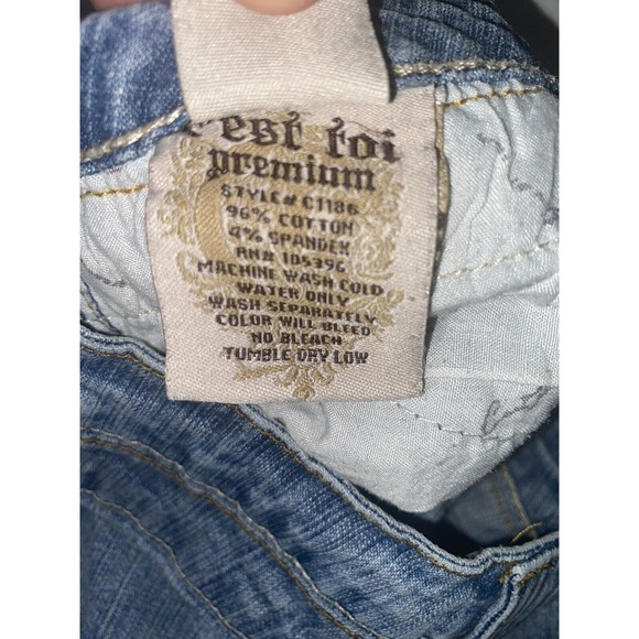 Y2k C’est TOI Woman Low Rise Jeans American Sz 9 Crystal Cotton Spandex - Picture 6 of 13